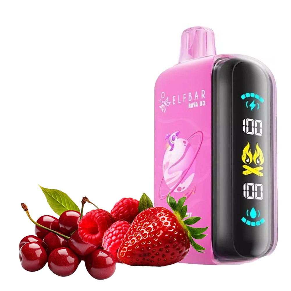 ELFBAR RAYA D3 25000 STRAWBERRY RASPBERRY CHERRY 5%