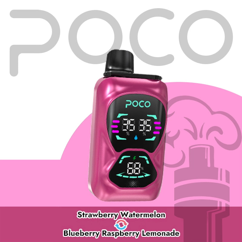 POCO DOUBLE 26000 STRAWBERRY WATERMELON & BLUEBERRY RASPBERRY LEMONADE 5%