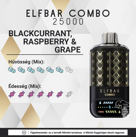 ELFBAR COMBO 25000 BLACKCURRANT RASPBERRY & GRAPE 5%