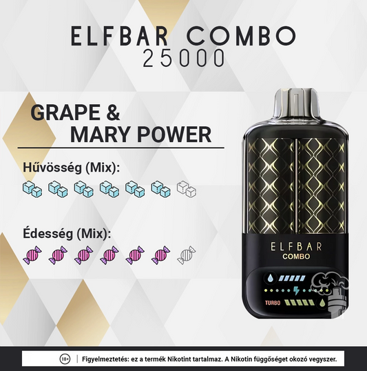 ELFBAR COMBO 25000 GRAPE & MARY POWER 5%