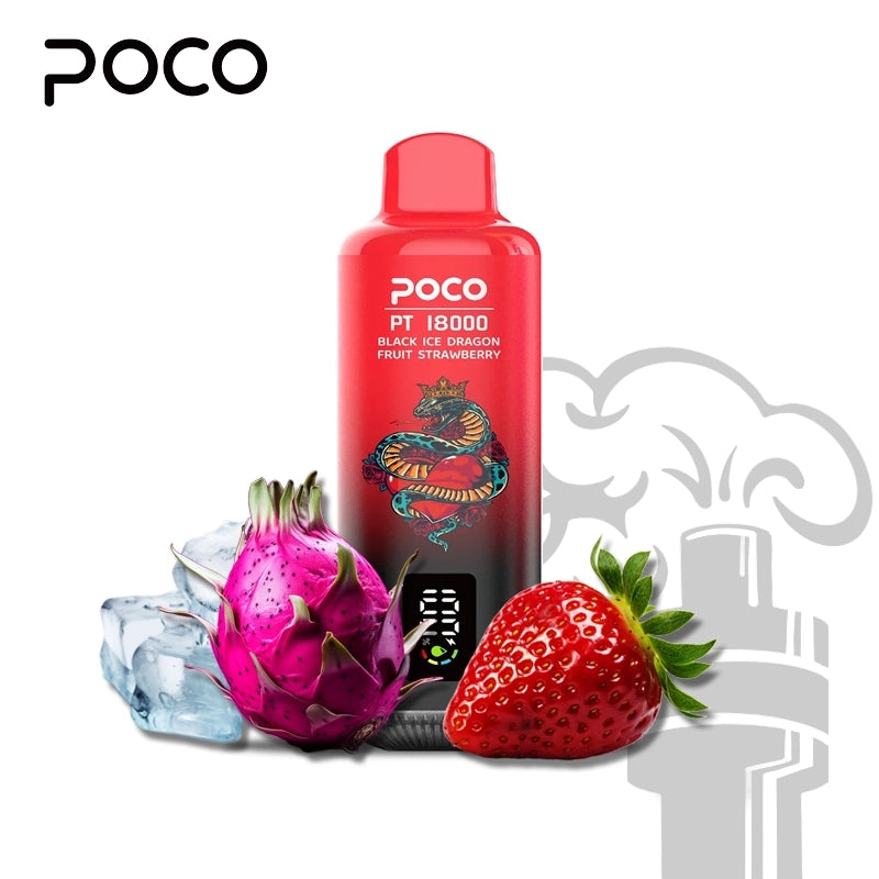 POCO PT 18000 BLACK ICE DRAGON FRUIT JAHODA 5%