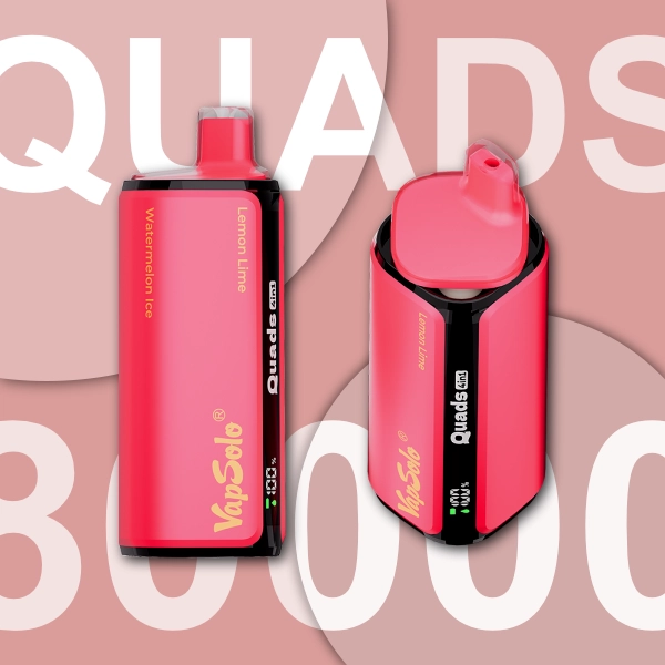 VAPSOLO QUADS 80K LEMON LIME & WATERMELON ICE & BLACK ICE DRAGON FRUIT STRAWBERRY & LOVE 66 5%