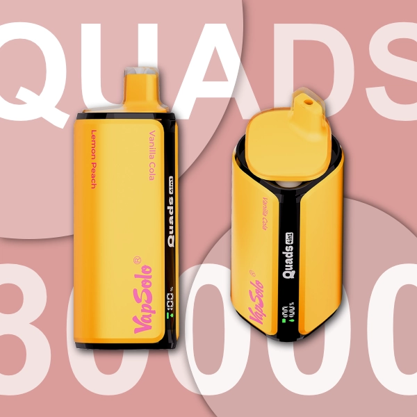 VAPSOLO QUADS 80K VANILLA COLA & LEMON PEACH & STRAWBERRY RASPBERRY CHERRY ICE & GRAPE ICE 5%