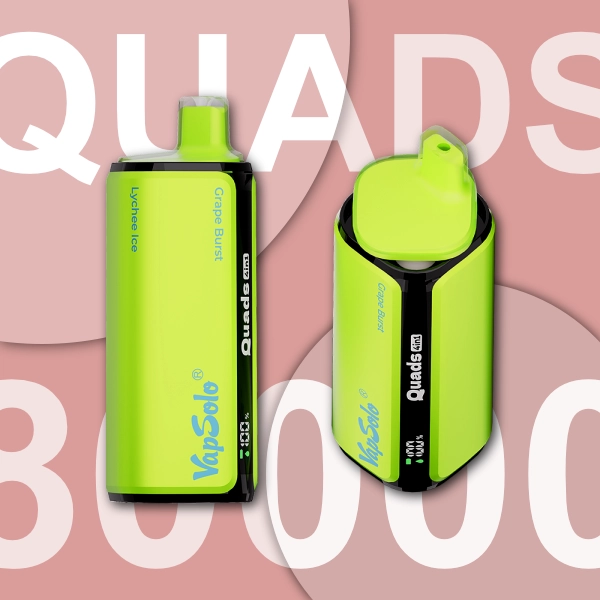 VAPSOLO QUADS 80K GRAPE BURST & LYCHEE ICE & PEACH BERRY & KIWI PASSION FRUIT GUAVA 5%