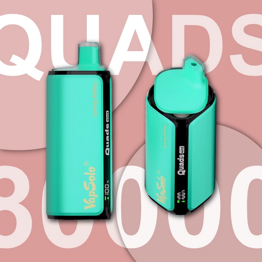 VAPSOLO QUADS 80K HAPPY RANCH & SEC ON THE BEACH & WATERMELON COCONUT & CHERRY BERRY 5%