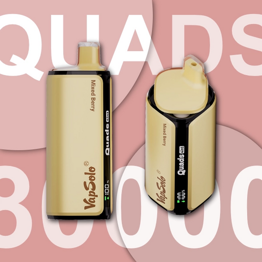 VAPSOLO QUADS 80K MIXED BERRY & STRAWBERRY MANGO & GREEN GRAPE GRAPEFRUIT GREEN TEA & PEACH ICED TEA 5%